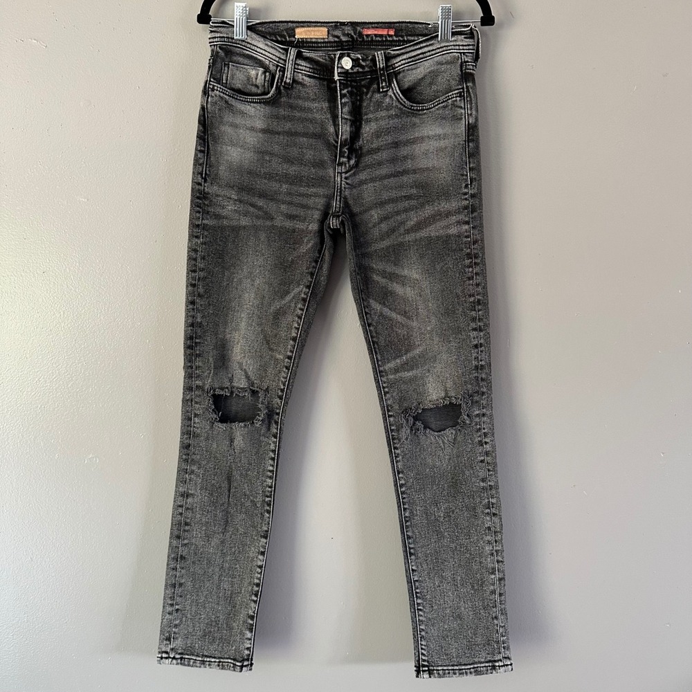 Pilcro Distressed‎ Black Slim Boyfriend Mid-Rise Jeans 27